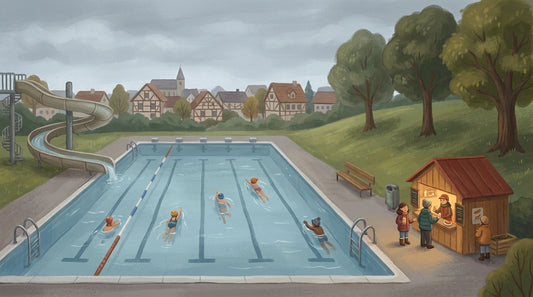 Das Freibad Wittlage an einem grauen Septembertag