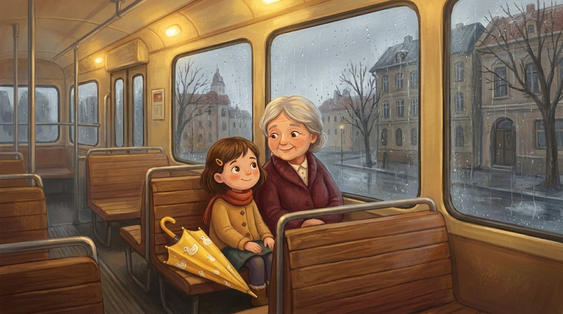 Die Straßenbahn und der Regenschirm