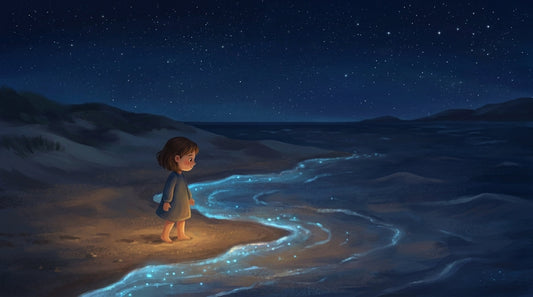 Das Wasser leuchtet blau um die Füße