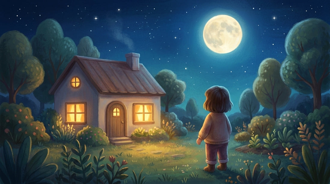 Abends im Garten zum Mond hochschauen