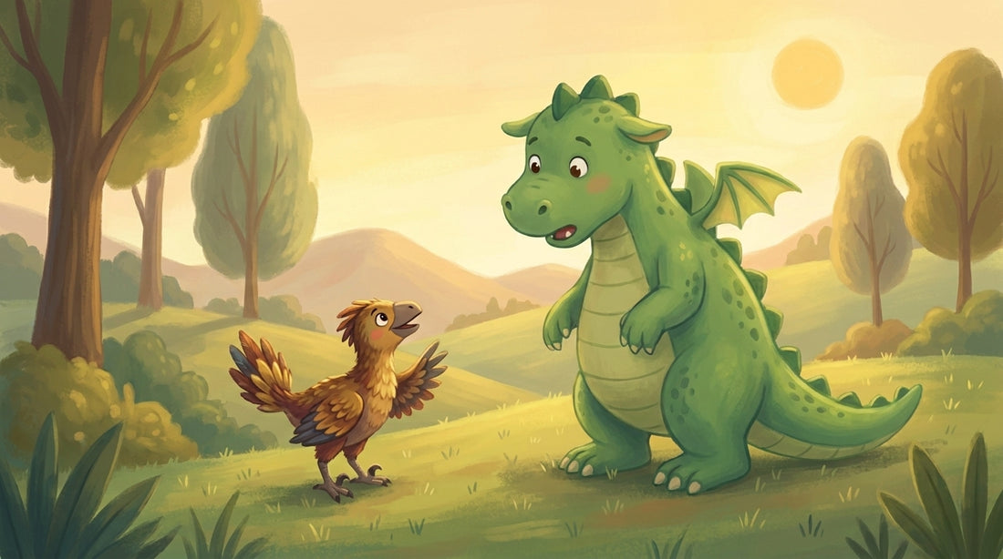 Der kleine gefiederte Dino bietet Hilfe an
