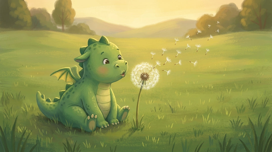 Fusel pustet die Pusteblume ganz vorsichtig an