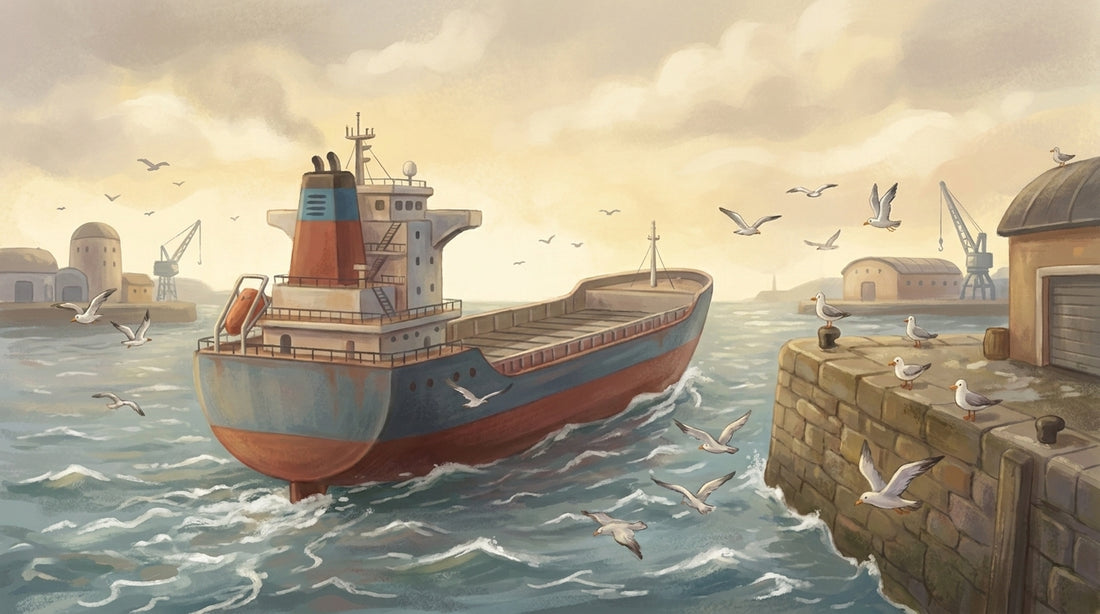 Die OCEAN LEADER treibt quer