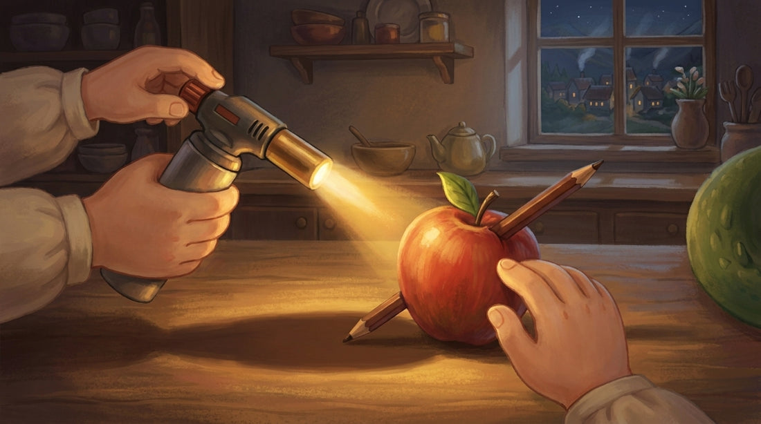 Der Versuch mit Apfel und Taschenlampe
