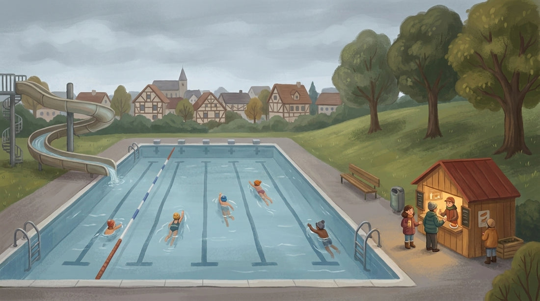 Das Freibad Wittlage an einem grauen Septembertag