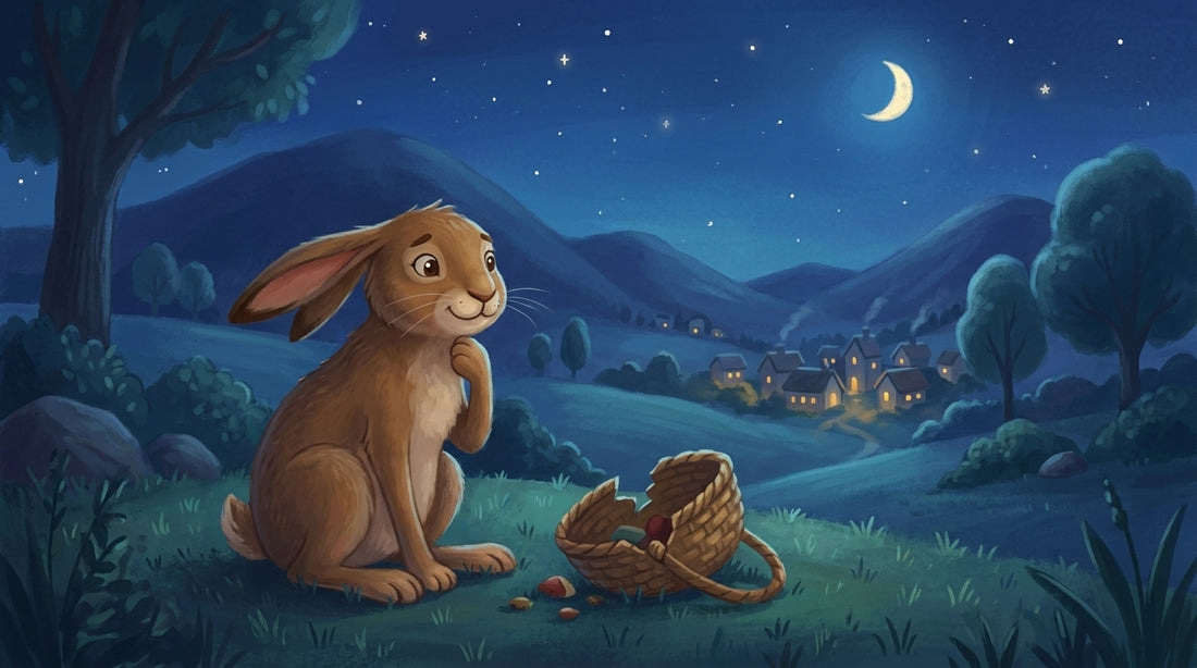 Der Osterhase setzt sich hin