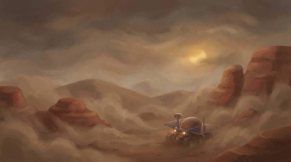 Der Staubsturm verdunkelt den Mars