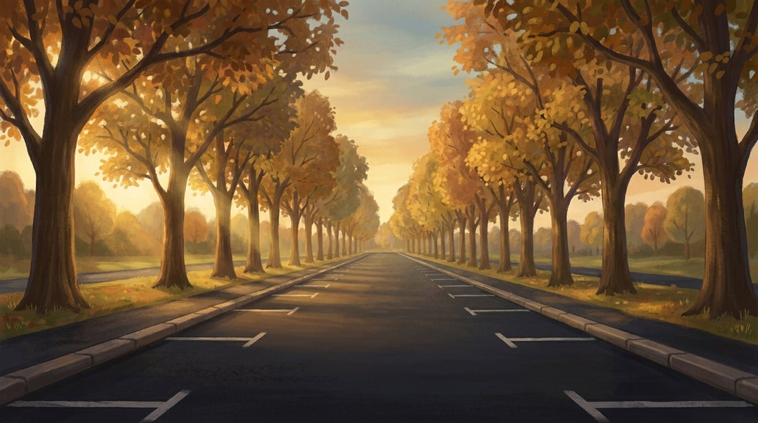 Die Lindenallee am Morgen nach dem Kehren