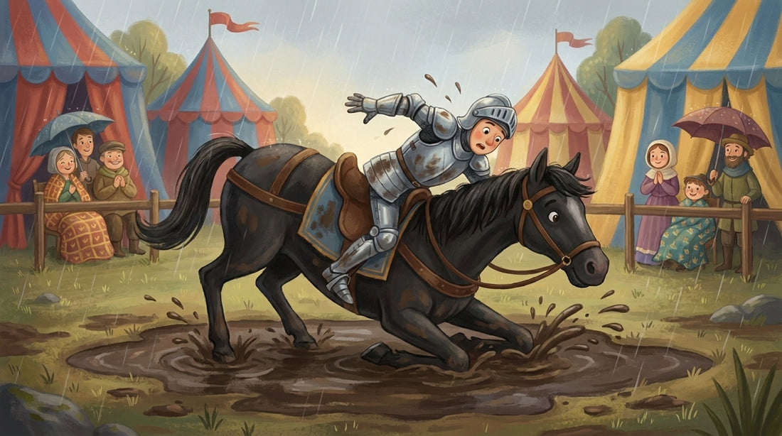 Ritter Baldur stürzt in der Matschkuhle