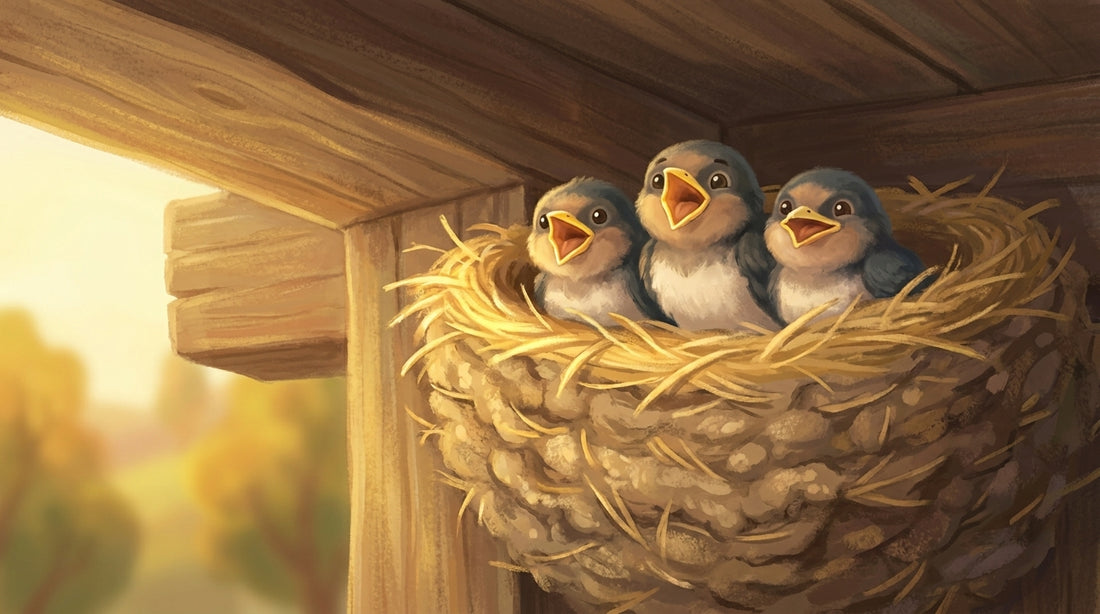 Ein Nest aus Lehm und Halmen